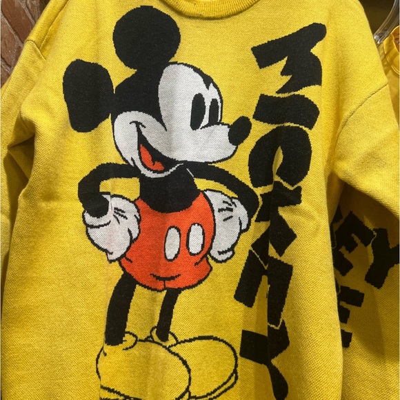 Extra Large Disney Parks Mickey Mouse Pullover Knit Sweater, Yellow. - Picture 2 of 2